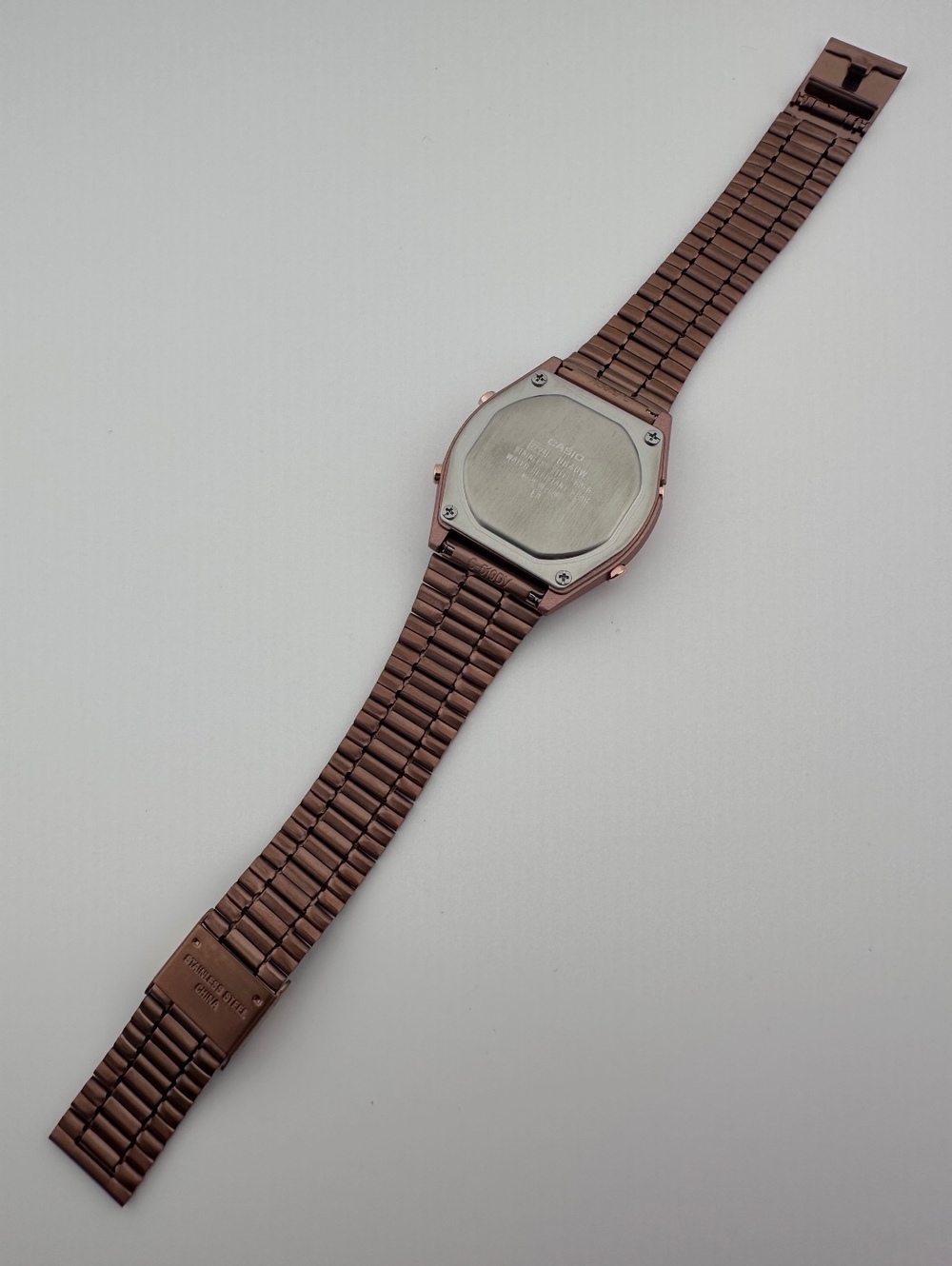 Casio B640WC-5A Rose Gold Digital Watch, Retro Unisex Stainless Steel Watch - Picture 4 of 9